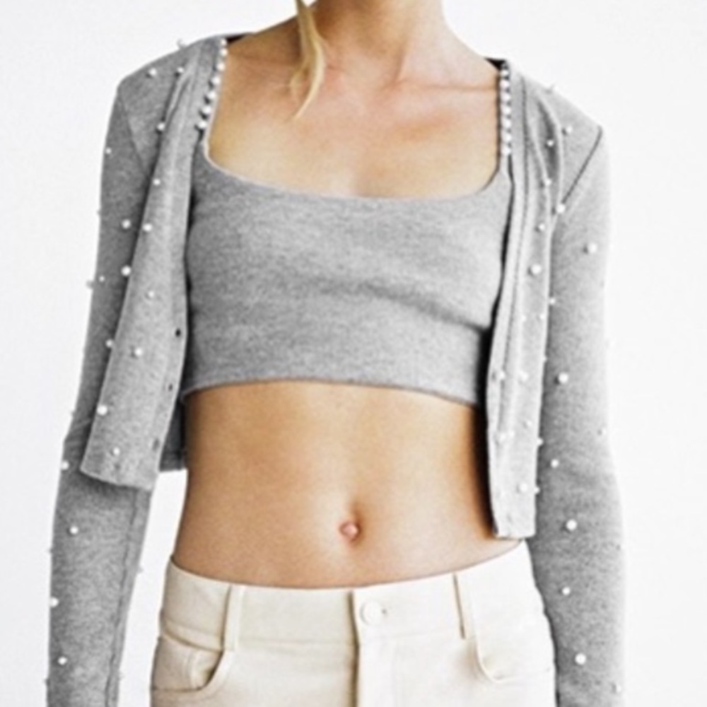 Zara Pearl Grey Cardigan - Picture 1 of 10